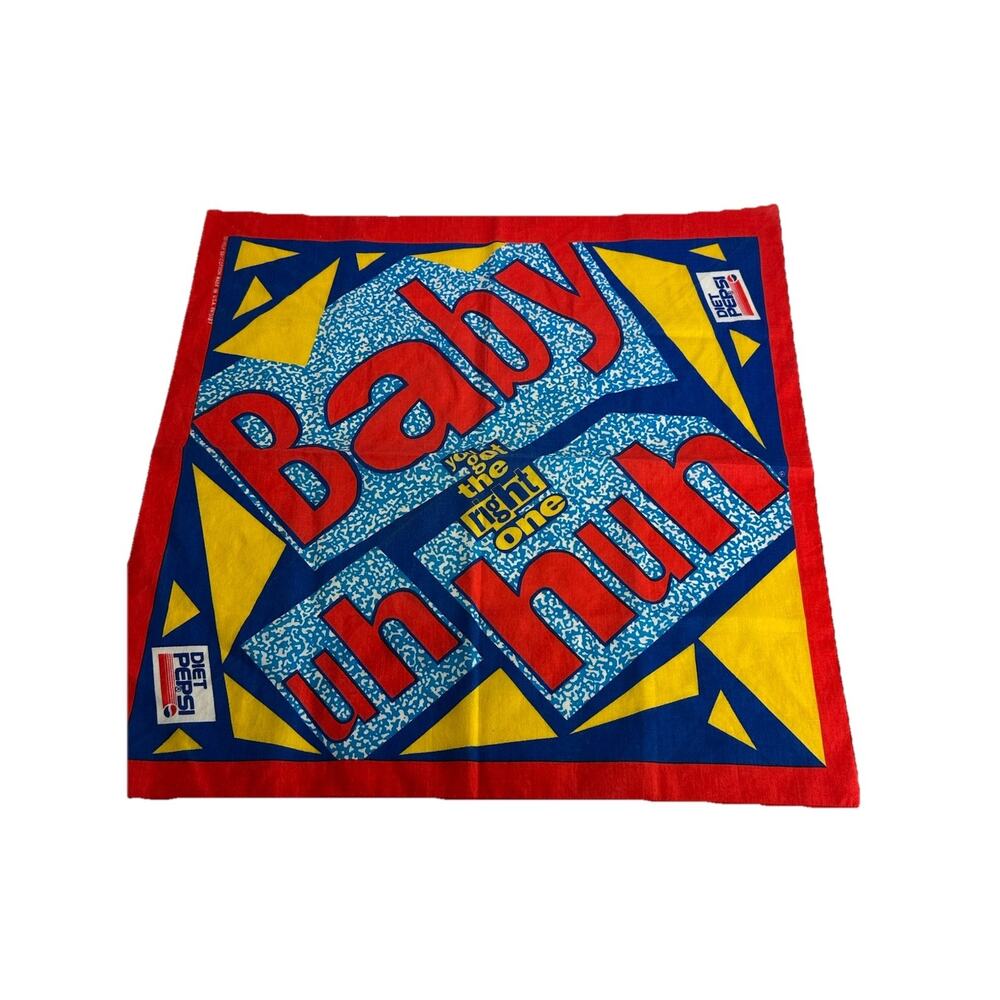 Vintage Bandana Scarf Diet Pepsi "You Got the Right One Baby Uh Huh" Soda